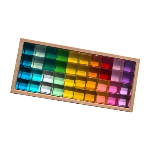 Harilla Regenbogen-Bausteine-Set, sensorisches Trainingsspielzeug, klares kreatives Stapelspiel, Montessori-Spielzeug, für Kinder-Kinder-Geschenk von Harilla