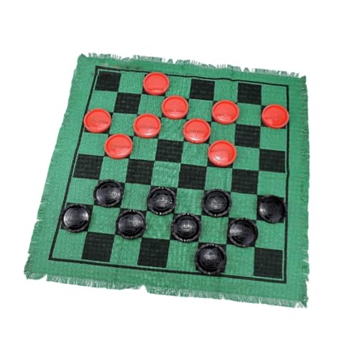 Harilla Riesiges Dame-Brettspiel-Set, Jumbo-Tic-TAC-Toe-Spiel, 3-in-1-Spielmatte für Kinder, Erwachsene, klassisches Spiel für drinnen und draußen im Garten, GRÜN von Harilla