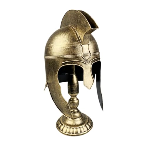 Harilla Römischer Paladin Helm, Mittelalterlicher Ritterhelm, Bequemes Cosplay Requisit, Kostümzubehör für Partys, Shows, Kostüme, Weihnachten, Golden von Harilla