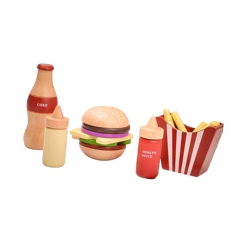 Harilla Rollenspiel-Lebensmittelspielzeug, Küchenspielsets, Geschenk für Vorschulkinder, Feinmotorik-Rollenspiel, Küchenspielzeug, Hamburger-Set für Kinder von Harilla