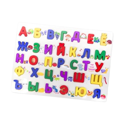 Harilla Russisches Alphabet-Holzpuzzle, Montessori-Lernspielzeug für Kleinkinder von Harilla