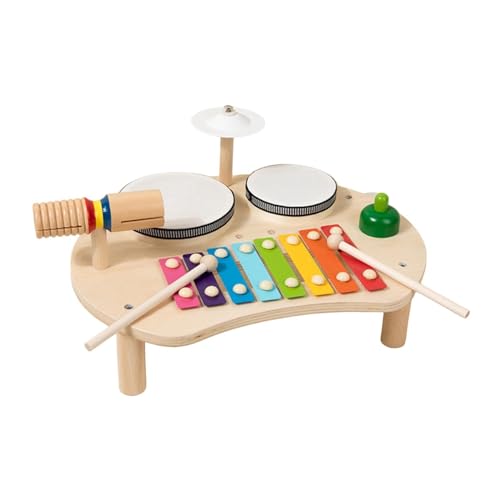 Harilla Schlaginstrumente-Set für Kinder, Musiktisch, aus Holz, Schlagzeug-Sets für Kinder, Musikinstrument für Festivals, Geburtstage, Kinder, Babys, von Harilla
