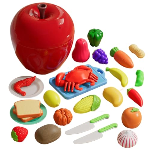 Harilla Schneidespiel, Rollenspiel Küchenzubehör, Rollenspielspielzeug, Küchen Rollenspiel Set für Jungen Und Mädchen Ab 3 Jahren, 25 Stück von Harilla