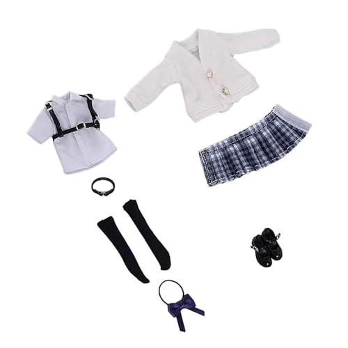 Harilla Schuluniform für Damen im Maßstab 1/12, Kleidung für Actionfiguren, stilvolles Cosplay für 6 Zoll weibliche Actionfiguren, Ankleidezubehör, Plaid von Harilla