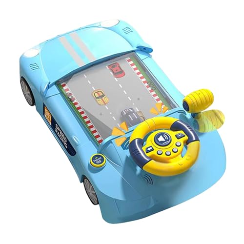 Harilla Simulation Fahren Lenkrad Spielzeug Kinder Desktop Spiel Pädagogisches Kinder Elektrisches Rennspiel Spielzeug für Jungen Mädchen Kinder, Blau von Harilla