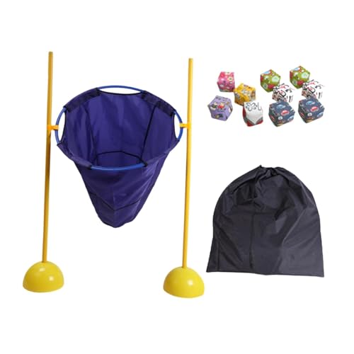 Harilla Sitzsack-Wurfspiel, Sandsack-Wurfspiel, Spielzeug mit 10 Sitzsäcken, multifunktionales Wurfballspiel für draußen, für Kinder ab 3 Jahren, Blau von Harilla