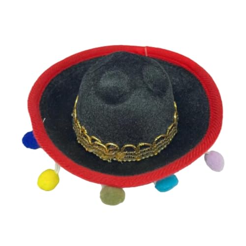 Harilla Sombrero-Hut, Party-Kostüm, praktisch, stilvoll, Party-Zubehör, Mini-Hut, Stirnband, Mini-Sombrero-Zylinder für Halloween, Bunte Bälle, Beiger Hut von Harilla