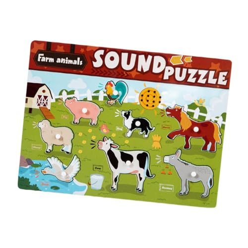 Harilla Sound Teaching Kinder Puzzle Lernen Holzspielzeug Früherziehung, für Vorschulkinder, Kleinkinder Mädchen und Jungen Osterkörbchenfüller, Tier von Harilla