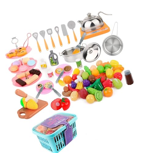 Harilla Spielküchen-Zubehör-Set, Spielset zum Vortäuschen von Kochkünsten mit Töpfen und Pfannen, Dessertständer für Jungen und Mädchen, Kleinkinder, von Harilla