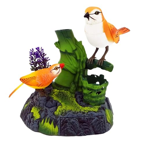 Harilla Sprechen Papageien sprechen Sound Control Vogel Spielzeug Realistische Kinder Spielzeug Elektrische Birds Home Office Desk Dekoration für, 2 Orangefarbene Vögel von Harilla