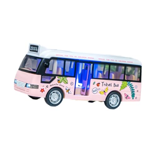 Harilla Stadtbus-Spielzeug für Kinder, Trägheitsspielzeug, Fahrzeug, Spielzeugauto, Simulation, Modellauto-Spielzeug, Bus mit Geräuschen und Lichtern, als, Rosa von Harilla