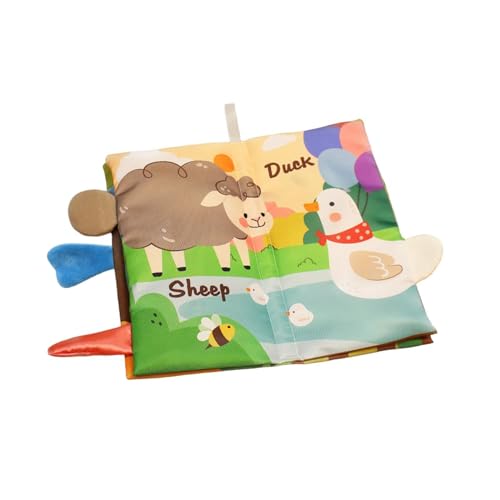 Harilla Stoffbuch für die Früherziehung, Plüschtier, Intelligenzspielzeug aus Papier mit Geräuschen, interaktives Babybuch zum Anfassen und Fühlen für Babys, Englisch von Harilla