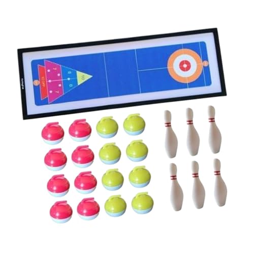 Harilla Tabletop Curling Game Fun Family Games Compact Parent Child Interaction Bowling -Spiel Tisch Shuffleboard für Partyreisen nach Hause, Keine Schachtel von Harilla