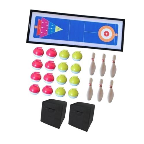 Harilla Tabletop Curling Game Fun Family Games Compact Parent Child Interaction Bowling -Spiel Tisch Shuffleboard für Partyreisen nach Hause, mit Box von Harilla