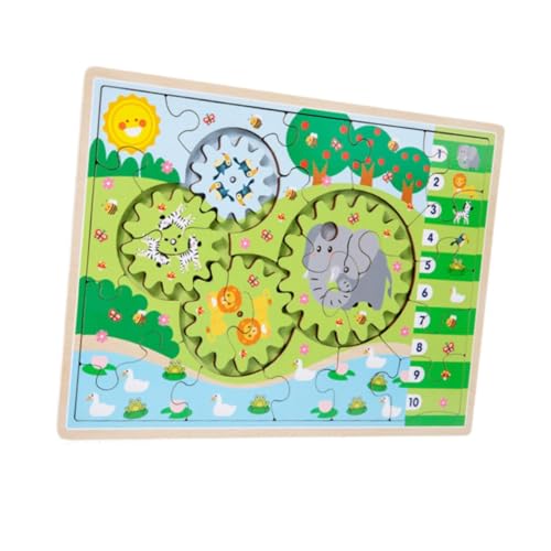 Harilla Tiere Puzzles Frühes Lernspielzeug Hand-Augen-Koordination Interaktive Spiele Holzpuzzles Puzzlebrett für Jungen und Mädchen ab 3 Jahren, GrÜn, 35x26x0.7cm von Harilla