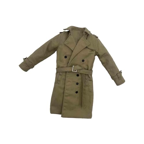 Harilla Trenchcoat Maßstab 1:6, handgefertigte Puppenkleidung für 12-Zoll-Puppenmodelle, Khaki von Harilla