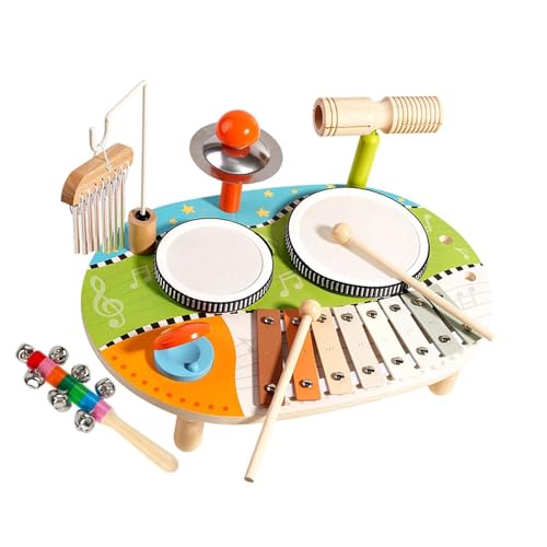 Harilla Trommelspielzeug-Set für Kinder, Musikinstrumentenspielzeug, Vorschul-Musik-Kits, Baby-Musikspielzeug, Percussion-Spielzeug für Partygeschenke für von Harilla