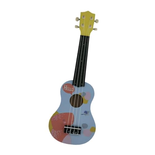 Harilla Ukulele-Gitarrenspielzeug, 21 Zoll, hölzerne Ukulele, Verbesserung der Fähigkeiten, 21 Zoll, tragbares Gitarren-Musikspielzeug, kleine Ukulele für , Blau von Harilla