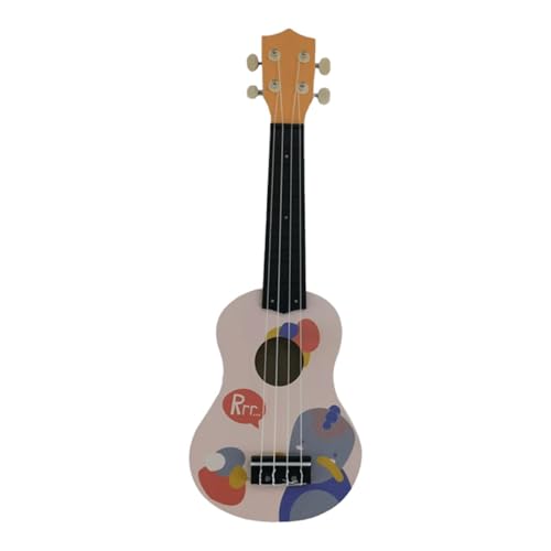 Harilla Ukulele-Gitarrenspielzeug, 21 Zoll, hölzerne Ukulele, Verbesserung der Fähigkeiten, 21 Zoll, tragbares Gitarren-Musikspielzeug, kleine Ukulele für , Rosa von Harilla