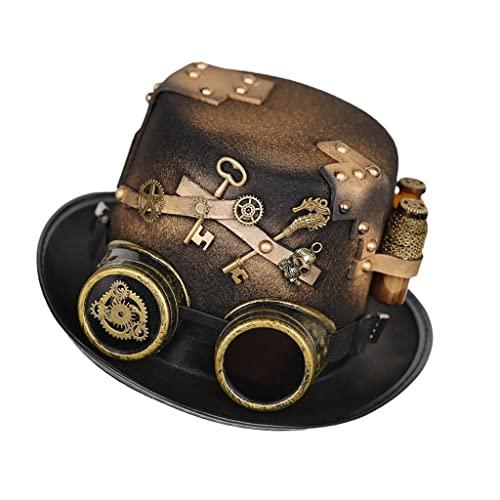 Harilla Unisex Steampunk Zylinder mit Brille für Herren Damen von Harilla