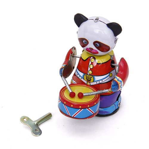 Harilla Vintage Sammlergeschenk Retro Stil Aufziehen Panda Schlagzeuger Spielzeug mit Hauptpunkt, Key Kinder Aufziehspielzeug Sammlerstücke Geschenk von Harilla