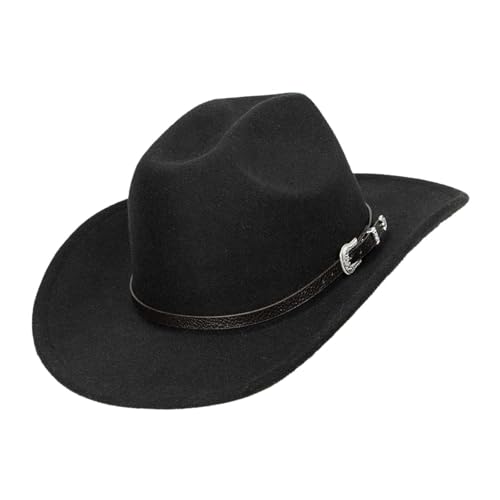 Harilla Western-Cowboyhut, Sonnenhut, Fedora-Hut für Reisen, Outdoor, Musikfestival, Verkleidung, Style A Black von Harilla