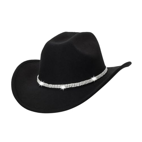 Harilla Western-Cowboyhut, Sonnenhut, Fedora-Hut für Reisen, Outdoor, Musikfestival, Verkleidung, Style C Black von Harilla