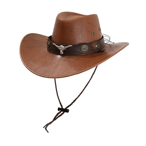 Harilla Western Cowboyhut Kopfbedeckung für Reisen Strand Karneval Musik Festival Party Gastgeschenk, Khaki von Harilla