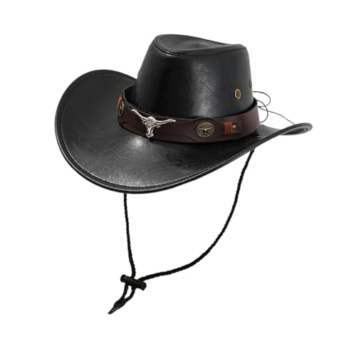 Harilla Western Cowboyhut Kopfbedeckung für Reisen Strand Karneval Musik Festival Party Gastgeschenk, Schwarz von Harilla