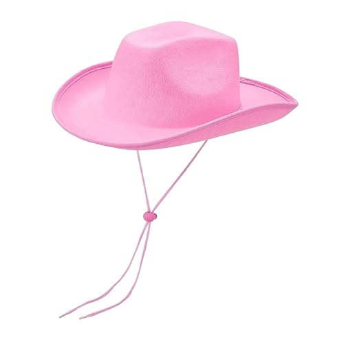 Harilla Western Cowboyhut Sonnenhut Erwachsene Mode Cowboy Cowgirl Hut Sonnenhut für Festival Wandern Bühnenauftritt Mottoparty Requisiten, ROSA von Harilla