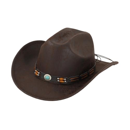 Harilla Western-Cowboyhut für Damen und Herren, lässiger Jazzhut für Outdoor-Reisen, Verkleidungen, Style C von Harilla