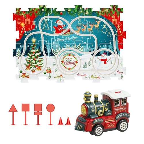 Elektroauto-Puzzle-Schienenspielzeug – Weihnachts-Schienenauto-Puzzle-Schiene | Mädchen Elektroauto Schienenspielzeug Zusammenbauen | Lernspielzeug Für Kinder Im Alter Von 3–6 Jahren. Spannende von Harmoousue