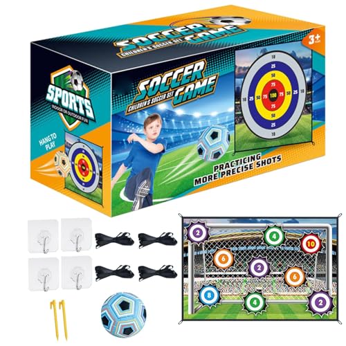 Harmoousue Fußball-Spielset für Kinder – Fußball-Torspiel | Hallenfußballspielzeug | Lustiges Outdoor-Fußballspielzeug, Fußballtrainer-Ball-Set, tragbar, für Kinder im Alter von 3–8 Jahren von Harmoousue