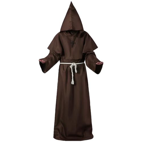 HarnyLoom Verkleidung für Erwachsene, Guerrier-Laser-Säbel-Cape-Noir-Kostüm Halloween-Karneval mit Guerrier-Militaire-Verkleidung Herren Damen-Accessoire Party-Dessin-Animé-Cosplay (Braun, L) von HarnyLoom