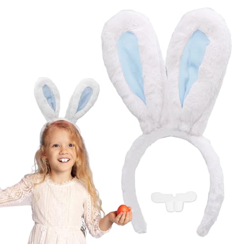 Ostern Hasenohren Haarreif für Kinder Erwachsene, Osterhasen Hasenohren Hasen Ohren Haarreif Osterhasenohren Hasenohren Kostüm Dekoration Party Cosplay (Blau Weiß) von HarnyLoom