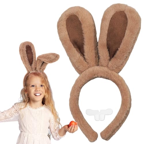 Ostern Hasenohren Haarreif für Kinder Erwachsene, Osterhasen Hasenohren Hasen Ohren Haarreif Osterhasenohren Hasenohren Kostüm Dekoration Party Cosplay (Braun) von HarnyLoom