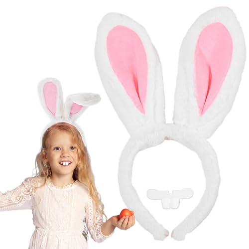 Ostern Hasenohren Haarreif für Kinder Erwachsene, Osterhasen Hasenohren Hasen Ohren Haarreif Osterhasenohren Hasenohren Kostüm Dekoration Party Cosplay (Weiß) von HarnyLoom