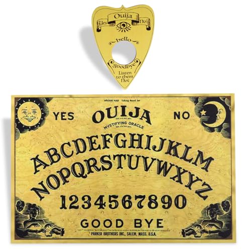 Ouija-Brettspiel aus Holz, Ouija-Brett für Geisterjagd, Gesprächstafel, Sonne, Mond und Sterne, klassisches Ouija-Nachrichtenbrett, Halloween-Spiel (Sonne Mond) von HarnyLoom