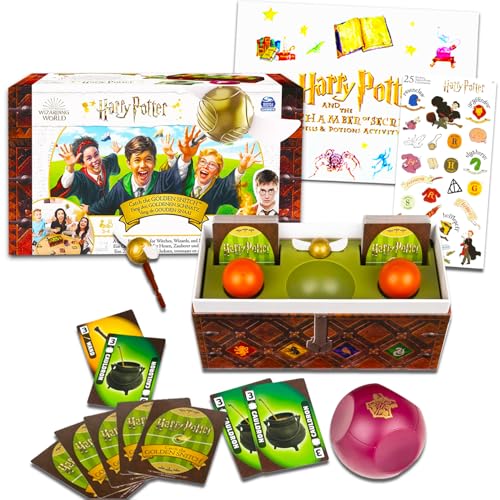 Harry Potter Fangen Sie den goldenen Schnatz Brettspiel – Bündel mit Harry Potter Brettspiel für Kinder mit goldenem Schnatz plus Aufklebern, mehr | Harry Potter Spiele für Geburtstagsfeier von Harry Potter