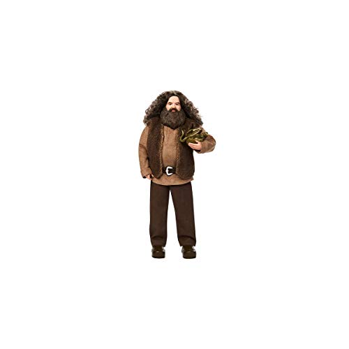 Harry Potter Mattel GKT94 - Rubeus Hagrid Sammlerpuppe, ca. 30 cm, mit Pullover, Gürtel und Drachenbaby, Geschenk für Kinder ab 6 Jahren von Wizarding World