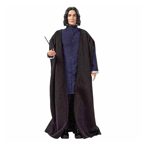 Mattel Harry Potter - Professor Snape Puppe (ca. 30 cm), mit schwarzer Jacke, Umhang und Zauberstab, Geschenk für Kinder ab 6 Jahren GNR35 von Harry Potter