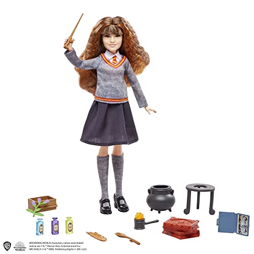 Harry Potter HHH65 - Hermine Granger und der Vielsaft-Trank, Spielset mit Puppe und 10 magischen Zubehör-Teilen, Spielzeug für Kinder ab 6 Jahren von Mattel