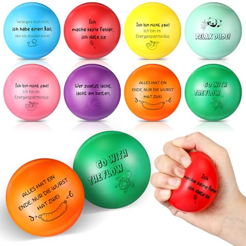 Harrycle 8 Stück Motivierende Stressbälle für Erwachsene 6 cm Antistressball Angst und Stressabbau-Bälle mit Inspirierenden Sprüchen Quetschbälle Geschenk für Kollegen Lehrer von Harrycle