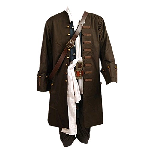 Harrypetter Piraten Kapitän Kostüm Herren Halloween Karneval Cosplay Kostüm Hochsee Buccaneer Fasching Komplettset Gr. Medium, Komplettset von Harrypetter