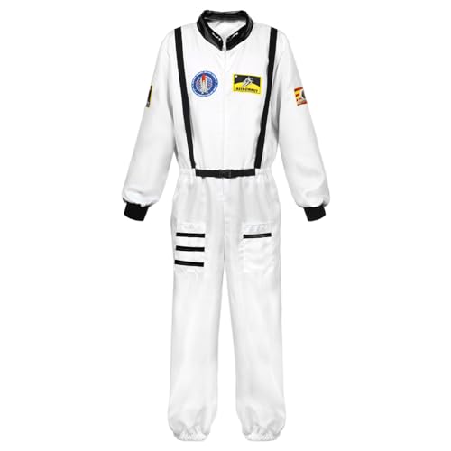 Harsever Herren Astronaut Raumfahrer Kostüm Space Kostüm Rollenspiel für Halloween Cosplay Karneval Fasching für Erwachsene Weiß (L) von Harsever