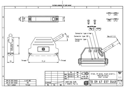 Harting Schalengehäuse 09 67 037 0463 09 67 037 0463 1St. von Harting