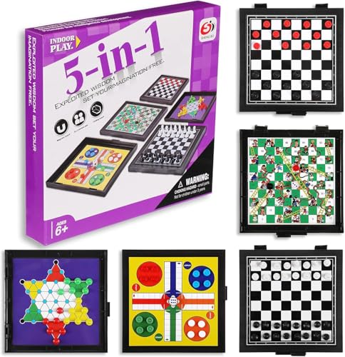 5 in 1 Kleine Dame Brettspiel Set, Reisespiel Straße, Flug Reise Essentials Reise Schach Dame für Reise Camping Aktivitäten, Partyspiel für Teenager 5 in 1 Kleine Dame Brettspiel Set, Reisespiel Straße, Flug Reise Essentials Reise Schach Dame für Reise Camping Aktivitäten, Partyspiel für Teenager von Harxin