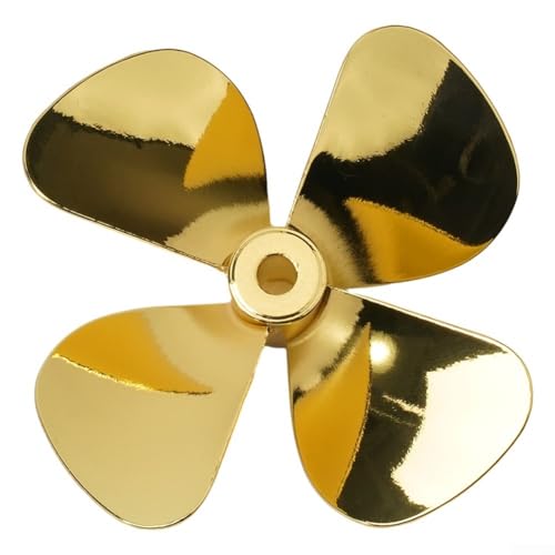 Hasaller Propeller mit 4 Flügeln, Schaftpropeller, Zinklegierung, drehbarer Propeller, Lüfterblatt, Fernbedienung, Bootspropeller, 55 mm, 60 mm, Ersatz, DIY-Auto-Modell-Zubehör (D60 mm rechte Hand) von Hasaller