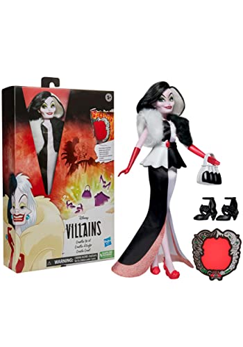 Disney Schurkin Cruella De Vil Modepuppe, Accessoires und abnehmbare Kleidung, Disney Prinzessin Spielzeug für Kinder ab 5 Jahren - Exklusiv bei Amazon von Disney