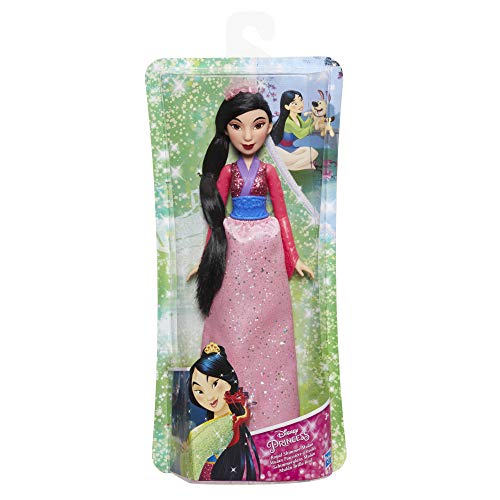Disney Prinzessin Mulan Schimmerglanz Modepuppe mit glitzerndem Rock, Krone und Schuhen, Spielzeug für Mädchen ab 3 Jahren von Disney Princess
